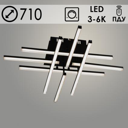 Люстра YH1323/8 BK черный 2х52W LED 3000K-6000K ПДУ диммер d710, 24